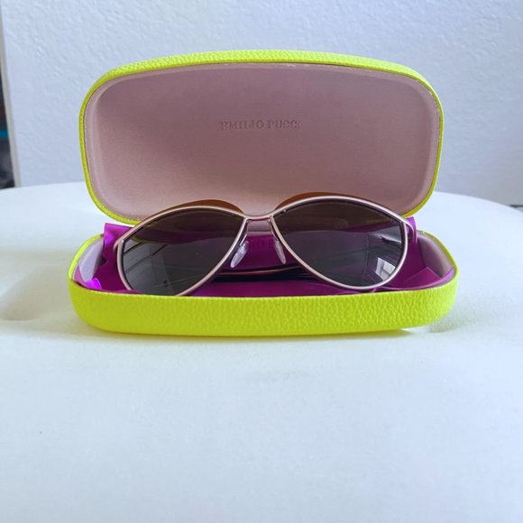 Emilio Pucci Oval Aviator Mirror Top Lens Sunglasses - Picture 2 of 11